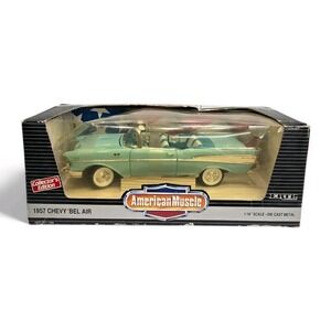 ERTL American Muscle 1957 Chevy Bel Air Sport Coupe 1:18 Teal Blue Collectors Ed
